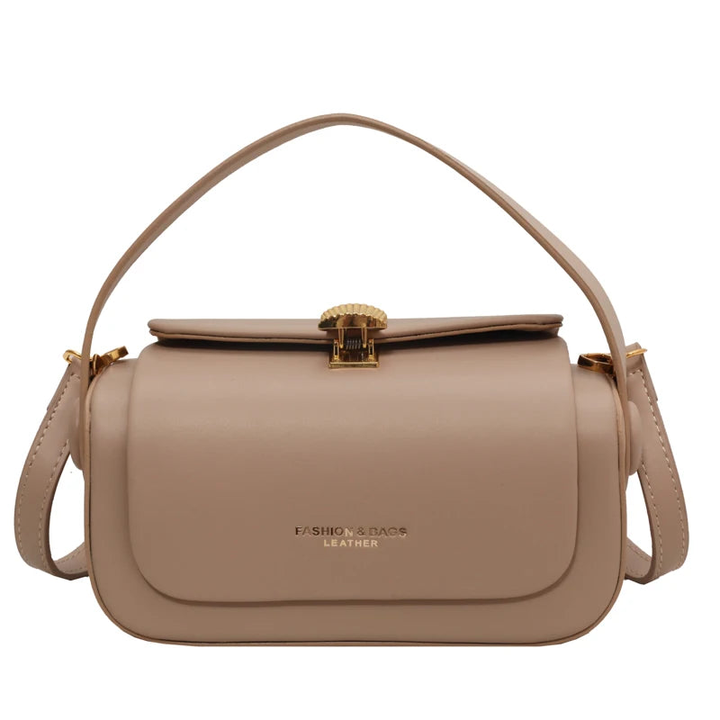 Simple Fashion Mini Square Crossbody Bag | Luxury Designer Box-Shape Purse | Sophisticated Pure Color Shoulder Satchel | Elegant PU Leather Handbag with Letter Decoration Luxegan