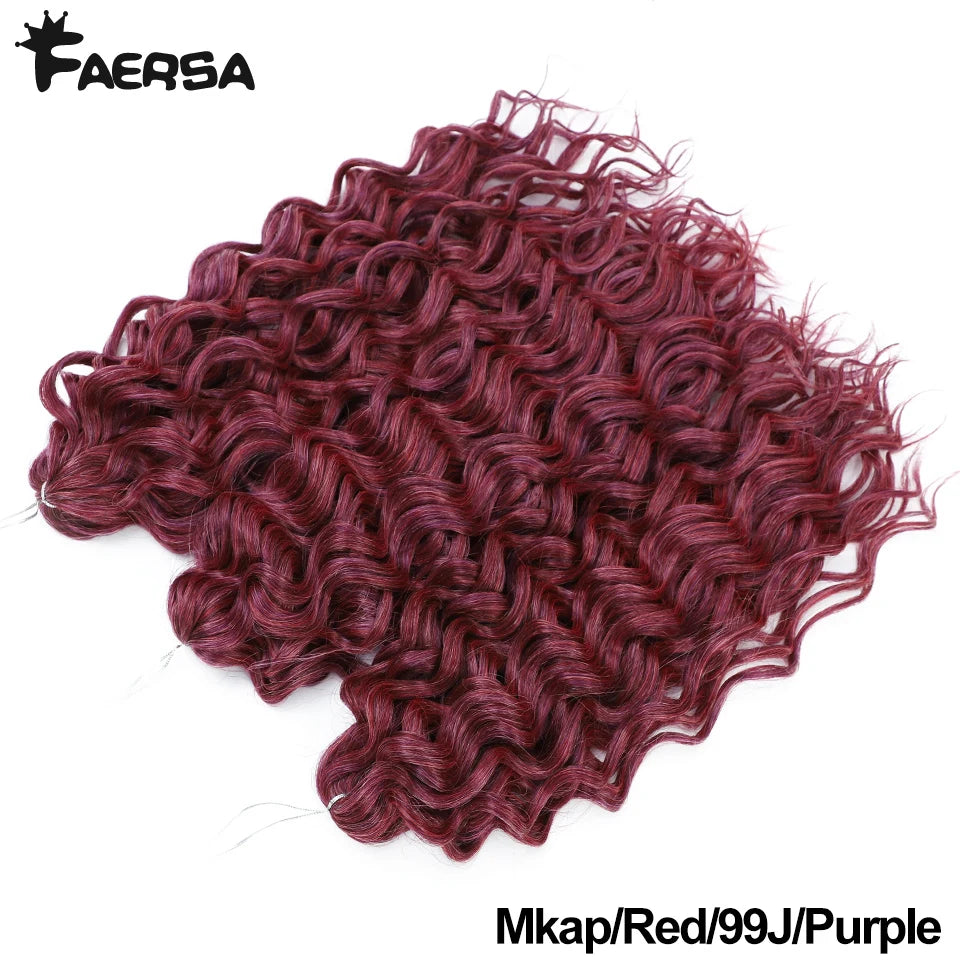 Deep Wavy Crochet Braiding Hair | Body Wave Synthetic Curly Hair Extensions 18" & 24"