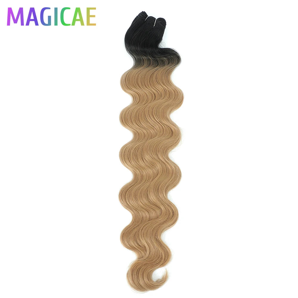 High-Temperature Synthetic Body Wave Hair Extensions – 26 & 30 Inch | Piano & Ombre Colors - view 39