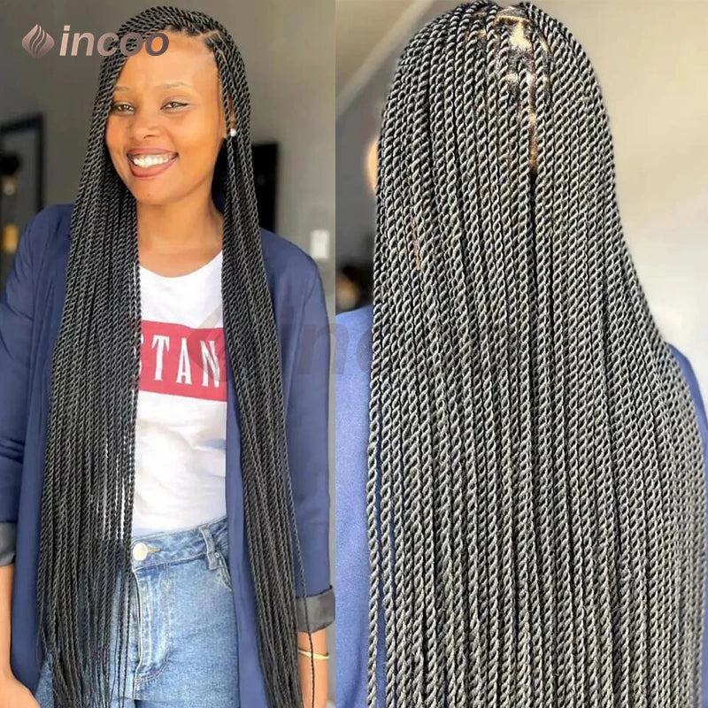 26-40 Inch Faux Locs Twist Wig | Full Lace | Small Box Braids