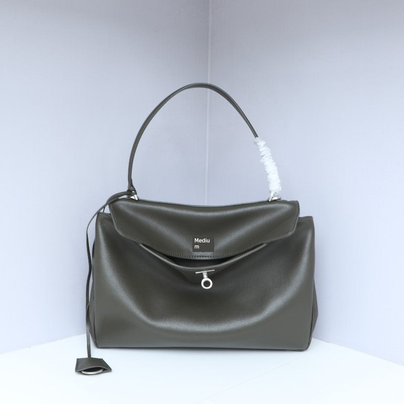 New Arrival B Home Rodeobag Large Capacity Kelly Tote | Genuine Cowhide Leather Soft Shoulder Messenger Bag with Lock Luxegan