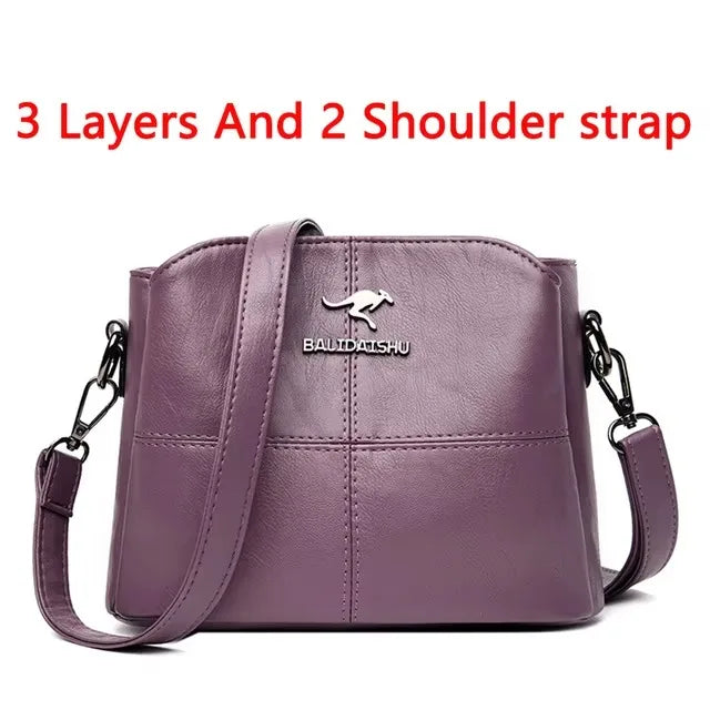 Genuine Soft PU Leather Handbags for Women | Vintage Shoulder Tote Bag & Large Capacity Purse