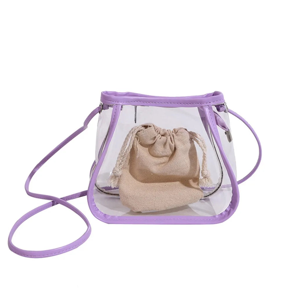 Creative 2-in-1 Clear Crossbody Bag | Portable Waterproof PVC Shoulder Tote (Casual Women's Commuting Bag) Luxegan