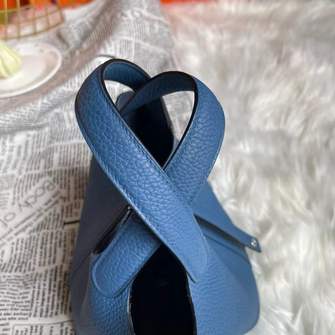 Genuine Leather Solid Casual Tote | Soft Hand-stitched Bucket Commuter Handbag Luxegan