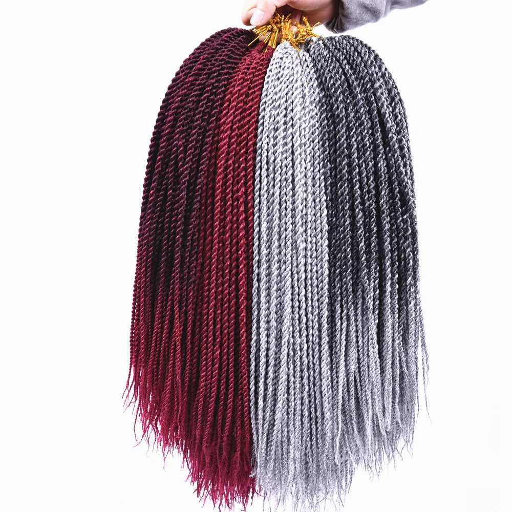 Full Star Senegalese Twist Crochet Braids | 30 Strands/Pack | Ombre Colors Luxegan