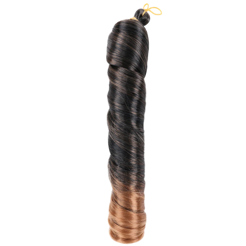 22 Inch French Curly Braiding Hair | Kanekalon Loose Wave Crochet Hair 8 Packs 100g/Pack Ombre - view 7