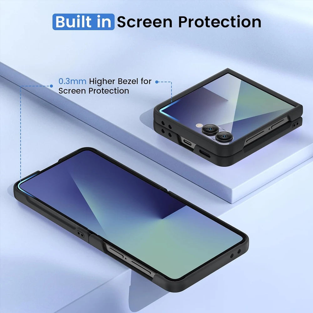 Funda Transparente Magnética para Teléfono Móvil UYUXIO para Samsung Galaxy Z Flip 7, Carcasas de Carga Inalámbrica, Cubierta Delgada Resistente con Imán