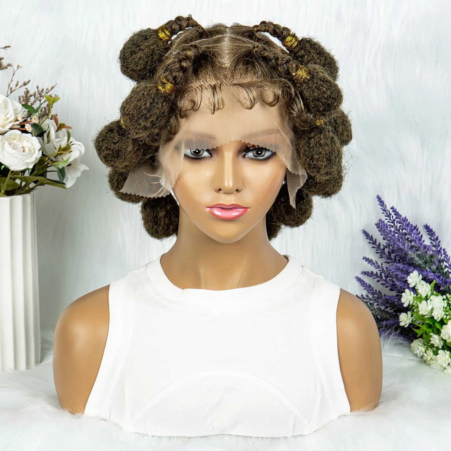 KIMA HD Full Lace Bantu Knot Braids Wig | Knotless Box Braids 
Luxegan