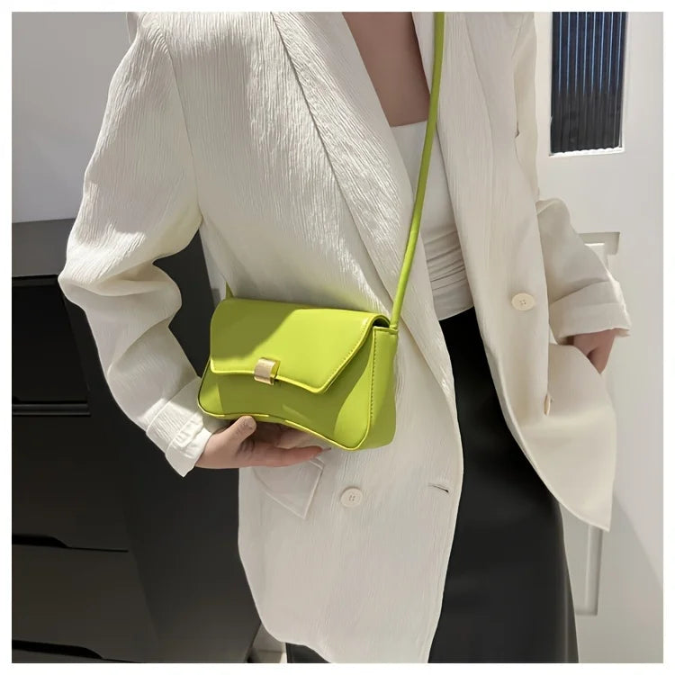 Vegan Crossbody Bag | Lightweight Solid Color Flap Purse | Design for Women Teens | Ideal for Office, College, Travel, Daily Use Luxegan