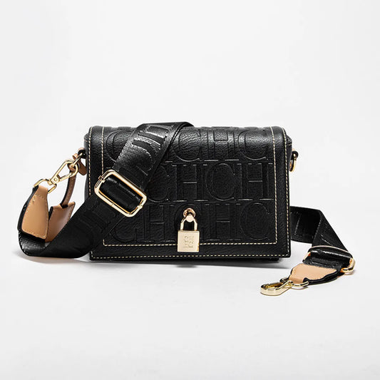Fashion Design Metal Buckle Women's Shoulder Bag | Luxury Brand Solid Colour Printed Head Bag (Casual Crossbody for Parties) 