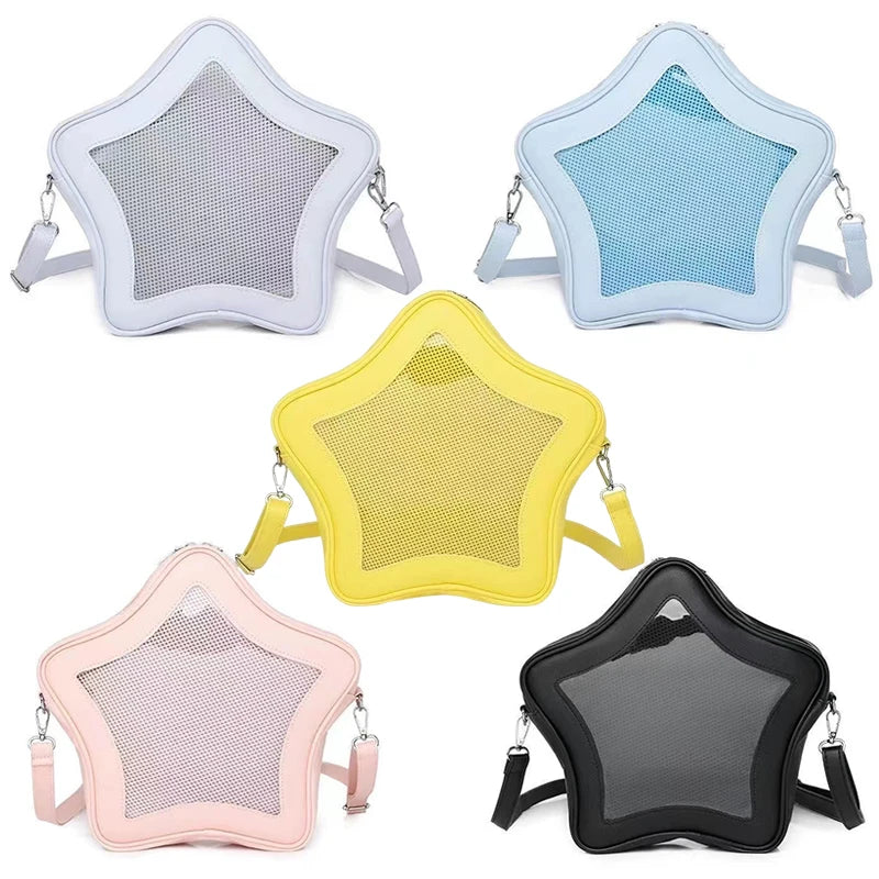 Original Kawaii Star Ita Bag | Anime-Inspired Five-Pointed Star Crossbody | Two-Dimensional Street Fashion Mini Shoulder Bag for Women Luxegan