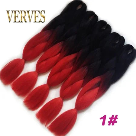 Synthetic Jumbo Braid Kanekalon Braiding Hair 24in | Ombre & Solid Colors | 100g