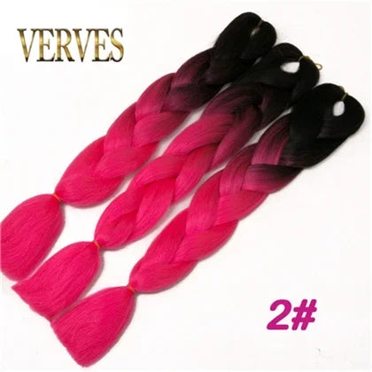 Synthetic Jumbo Braid Kanekalon Braiding Hair 24in | Ombre & Solid Colors | 100g