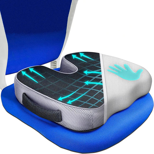 Orthopedic Memory Foam Seat Cushion | Sophisticated "U-Shape" Non-Slip Silhouette | Elegant Sciatica & Back Pain Relief Pillow | "Dignified" High-Performance Anti-Decubitus Comfort for Radiant Versatile Styling Luxegan