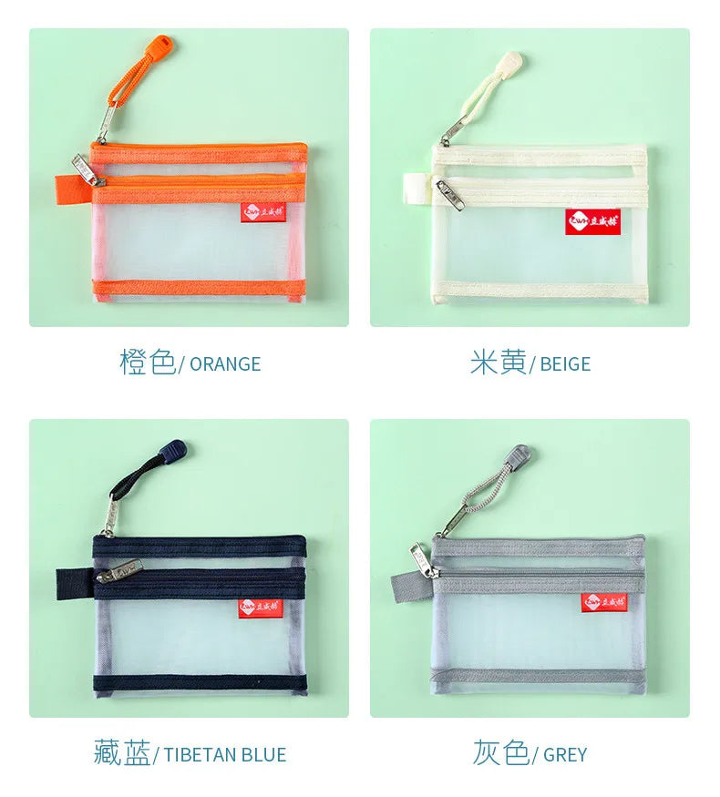 Bolsos cuadrados de nailon de doble capa con cremallera, monederos, carteras, tarjeteros para identificación bancaria y tarjetas de crédito, licencia B8, bolsas de almacenamiento con bolsillo