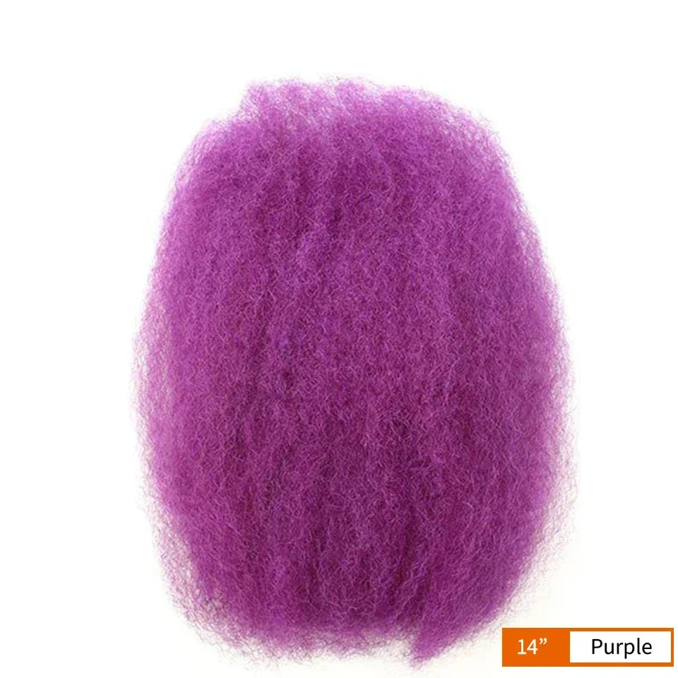 Sleek High-Quality Peruvian Afro Kinky Curly Human Hair Bulk | 100% Remy Human Hair for Braiding (No Weft/Attachment) | Natural Color Brazilian Remy Hair Bulk for Salon Braids Luxegan