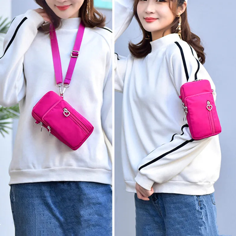 Bolsa Impermeable para Teléfono Móvil | Sofisticado Bolso Cruzado Mini Oxford | Elegante Bolso de Viaje con Cremallera Multicapa | Bolso de Nailon Suave "Dignified" para un Estilo Exterior Versátil