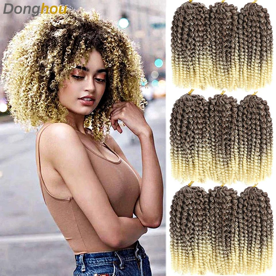 Marlybob Jerry Curl Crochet Hair | 8–12 Inch Curly Braids