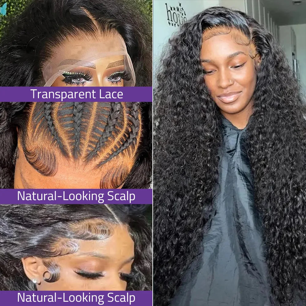 38 & 40-Inch Ultra-Long Deep Wave HD Lace Wig | Sophisticated 13x6 Transparent Frontal & 5x5 Closure | Elegant "Brazilian Remy" Silhouette | "Dignified" Pre-Plucked Water Wave Human Hair for Radiant Versatile Styling Luxegan