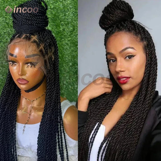 26-40 Inch Senegalese Twist Box Braid Wig | Full Lace | Faux Locs