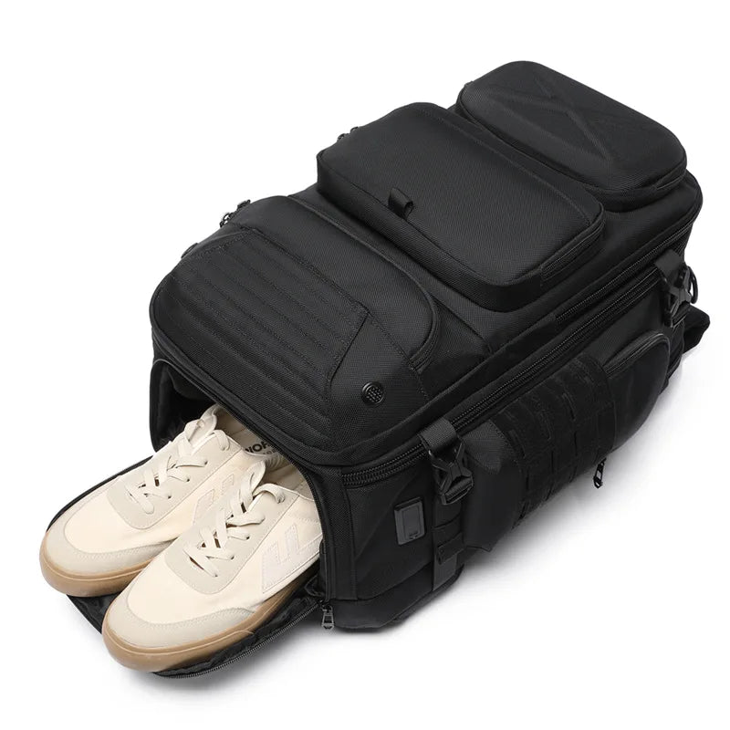 Men's Multifunctional Travel Backpack | Large Capacity Waterproof Oxford Bag with Separate Shoe Compartment | Business Laptop Backpack & Outdoor Softback (Model OZ-9842) Luxegan