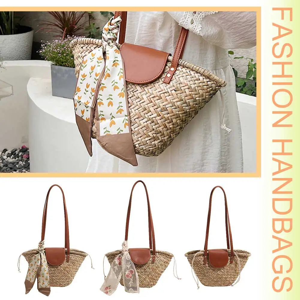 Women's Straw Woven Handbag | Summer Beach Casual Tote Bag & Large Capacity Clutch Luxegan