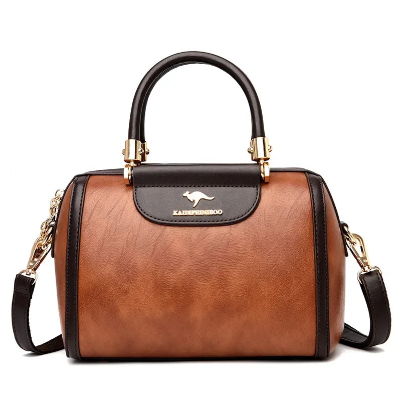 Super High-Quality Leather Top Handle Purse | Shell Bag & Fashionable Handbag Luxegan