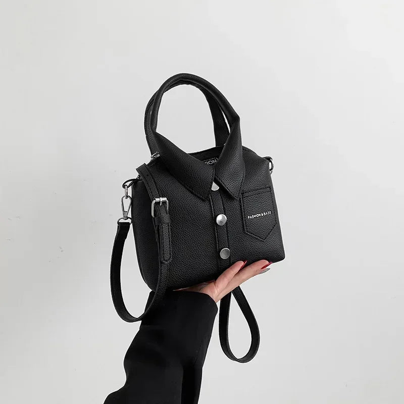 Designer Style PU Square Bag | Compact Shoulder & Crossbody Handbag Luxegan