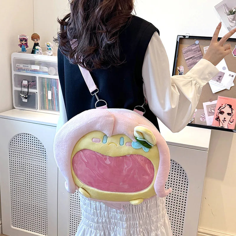 My Little Pony Fluttershy Plush Itabag | Cartoon Translucent Backpack for Girls | Premium Anime Peripheral Shoulder Storage Bag | Casual Fashion Unisex Movie & TV Plush Bag Holiday Gift Luxegan