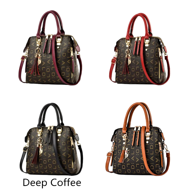 Hard PU Fashion Letter Tote | Large Capacity Top-Handle Shoulder Bag Luxegan