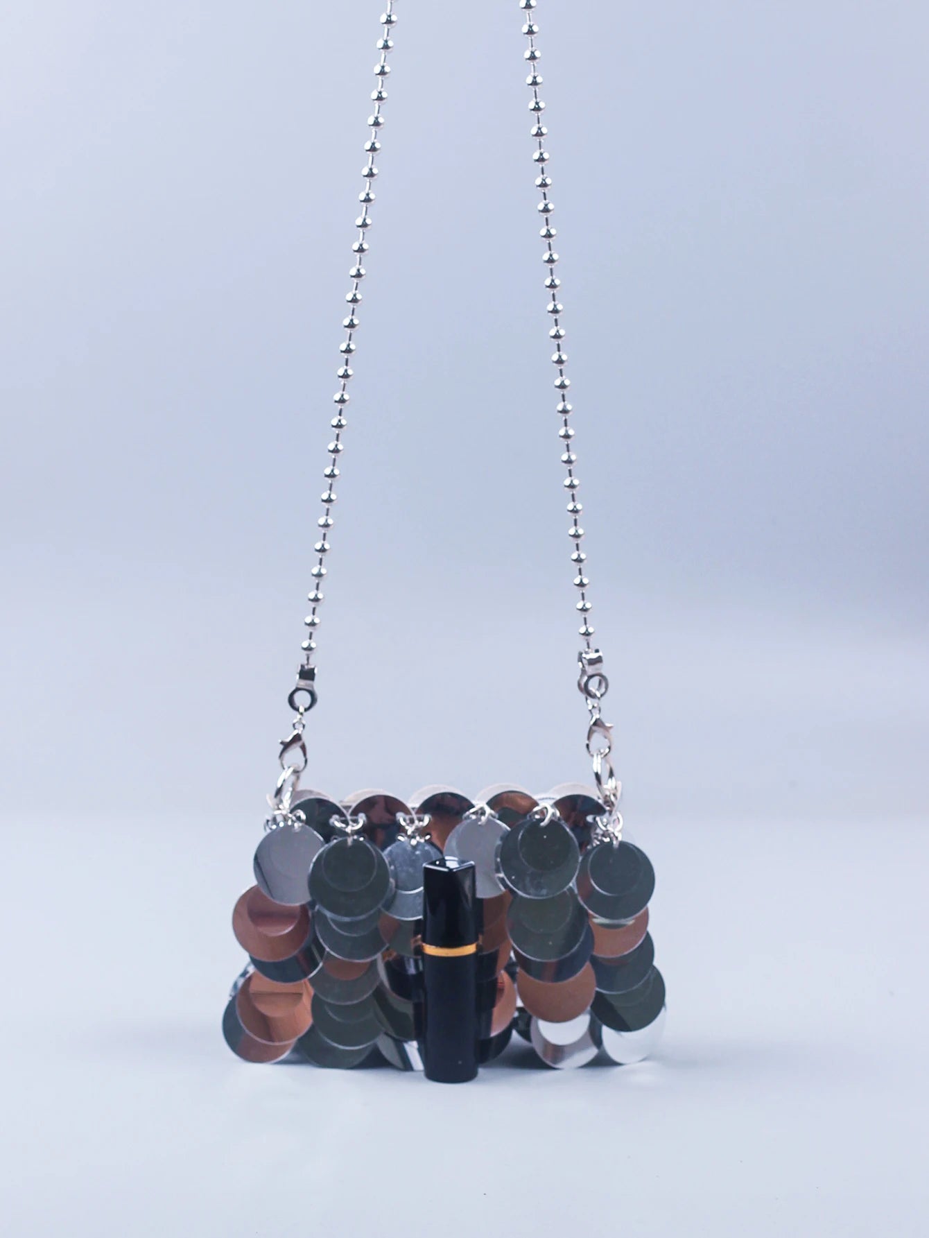 "Network Red" Style Shiny Slice Small Bag | Bling Bling Mobile Phone Purse with 120cm Chain | Fashion PVC One-Shoulder & Crossbody Bag Luxegan