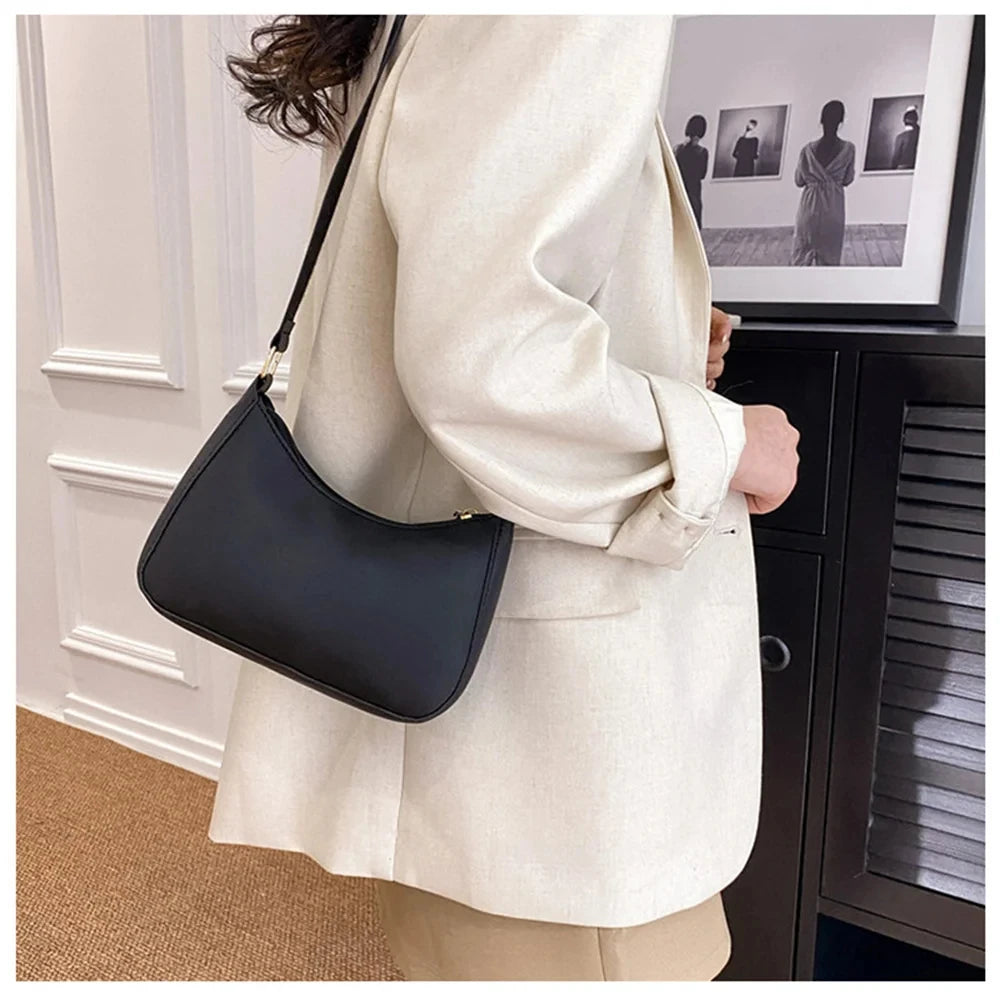 Women's Fashion Solid Color Portable Single Shoulder Underarm Bag | Crossbody Bag High-end Daily Casual Fashionable Handbag Luxegan