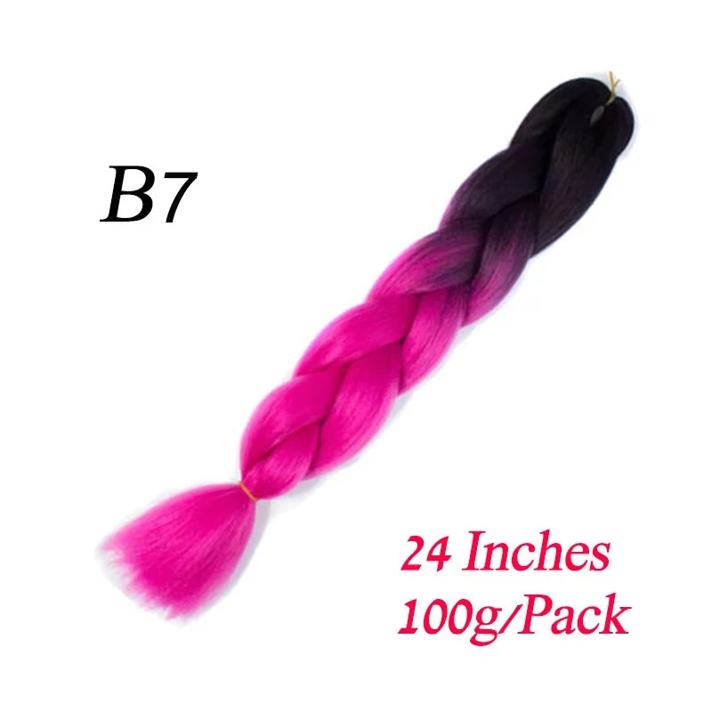 Lihui 24 Inch Pre-Stretched Synthetic Braiding Hair – Kanekalon Jumbo Braid | 100g | 100+ Ombre Colors