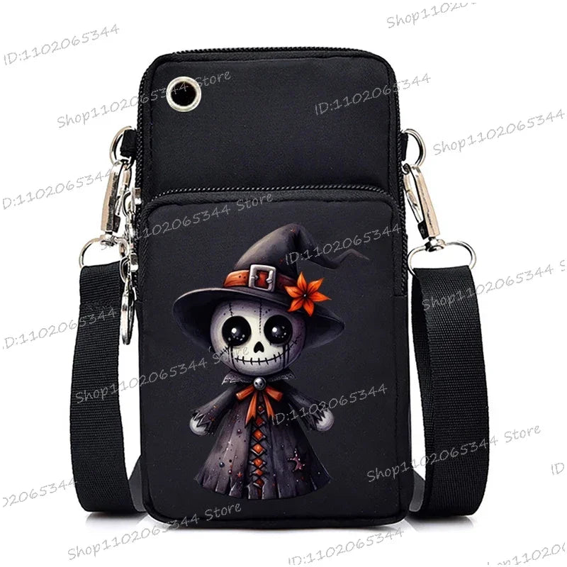 Mini Mobile Phone Bag | Gothic Doll Pattern Crossbody Bag Luxegan