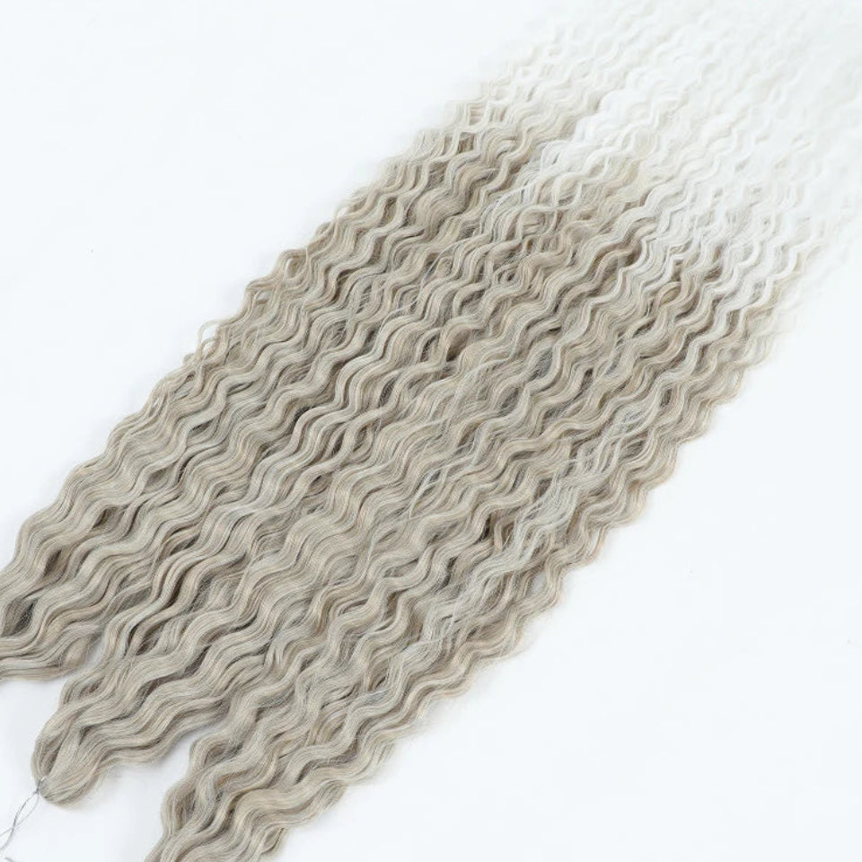 Ariel Curl Water Wave Twist Crochet Hair Extensions | Synthetic Ombre Braiding Hair 22-30 Inch - view 43