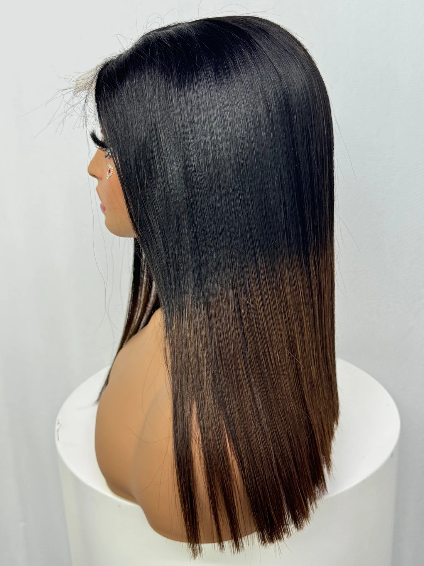 2x6 HD Lace Closure Wig 16A Double Drawn Raw Vietnamese Human Hair Wig 1BT4 Color Bone Straight Human Hair Wig for Black Women