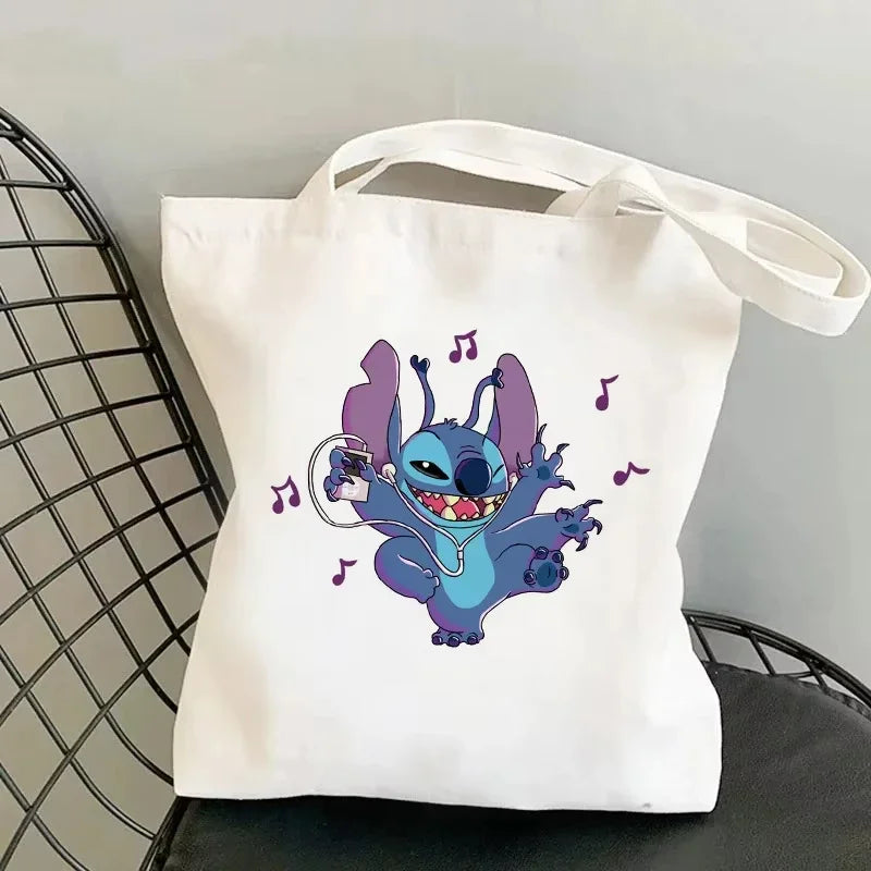 Disney Lilo & Stitch Cartoon Canvas Bag | Unisex Large Capacity Student Backpack & Shoulder Tote | Casual Shopping Totes Luxegan
