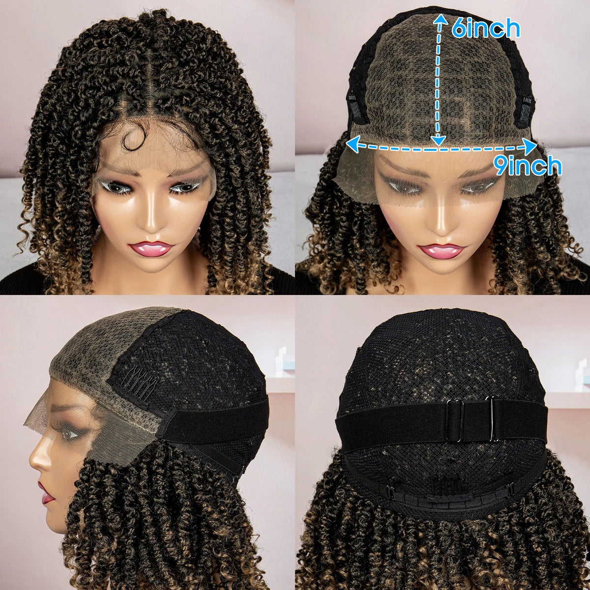 Dreadlocks Braided Wigs Lace Front Braided Wigs Short Box Braided Wigs for Women with Baby Hair Ombre Lace Braids Wigs Luxegan
