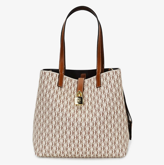 Elegant Letter-Print Bucket Bag | Soft Large Capacity Shoulder Handbag Luxegan
