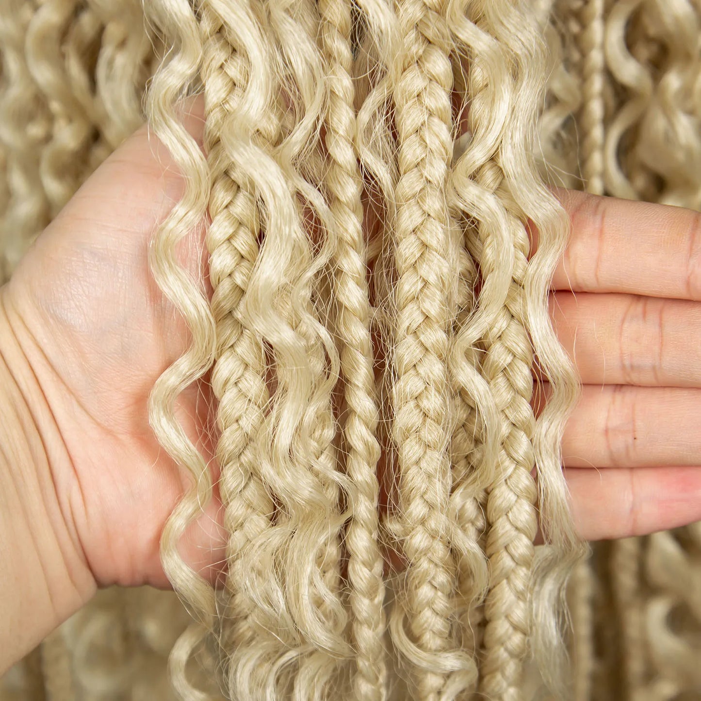 36 Inch Boho Knotless Box Braids Full Lace Wig | Transparent Lace Synthetic Braided Wig with Curly Ends Luxegan