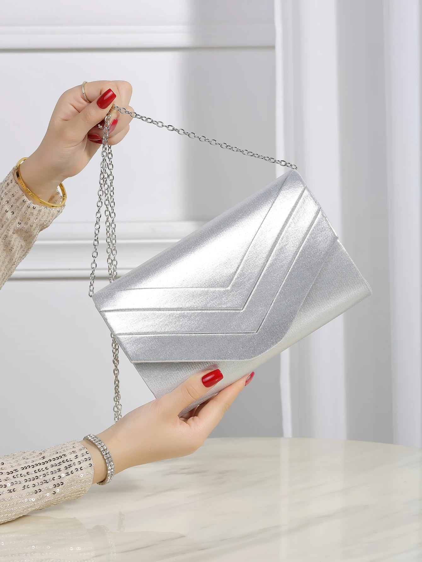 Luxury Evening Bag | Elegant & Quiet Luxurious Metal Trimmed Velvet Bag Luxegan