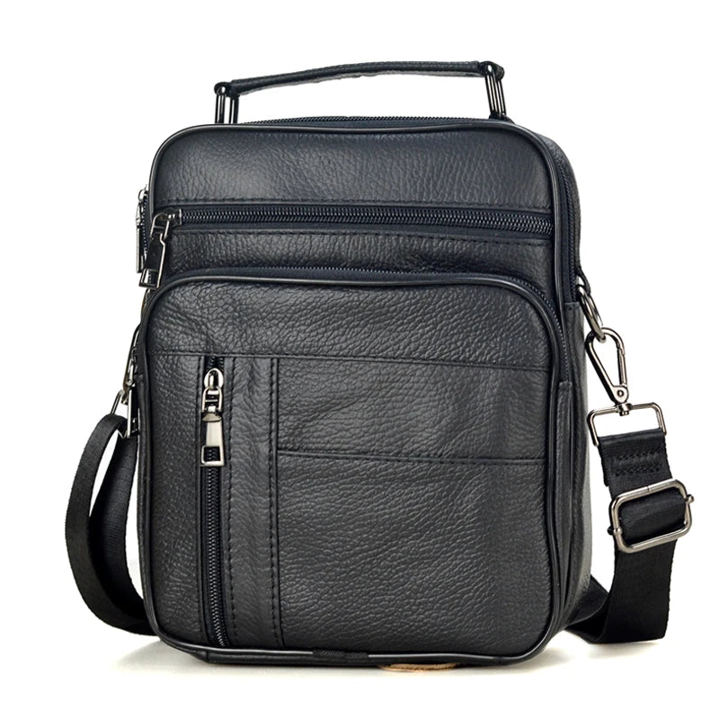 Hot Fashion Men's Genuine Leather Messenger Bag | Luxury Brand Soft Crossbody for Mini Pad & Shoulder Use Luxegan