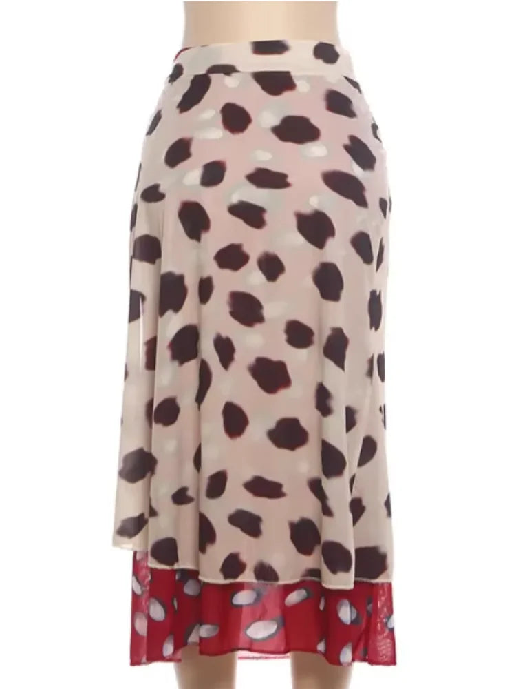 Animal Print Maxi Dress | Deep V-Neck Spaghetti Strap Waist Tie Slit Evening Dress Luxegan