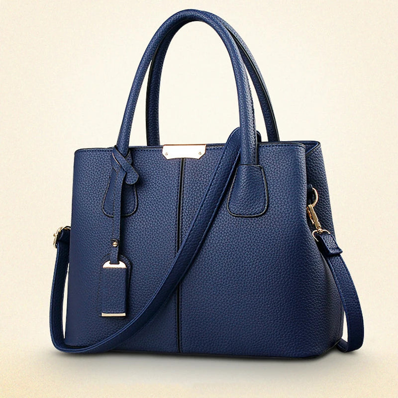 Ladies Large Tote Bag | New Fashion Women's PU Leather Square Shoulder & Crossbody Handbag (Bolsas Femininas Sac) Luxegan