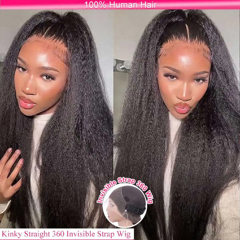 Invisi-Strap 360 HD Glueless Wig | Sophisticated "Yaki Straight" Frontal Silhouette | Elegant 250% - view 8
