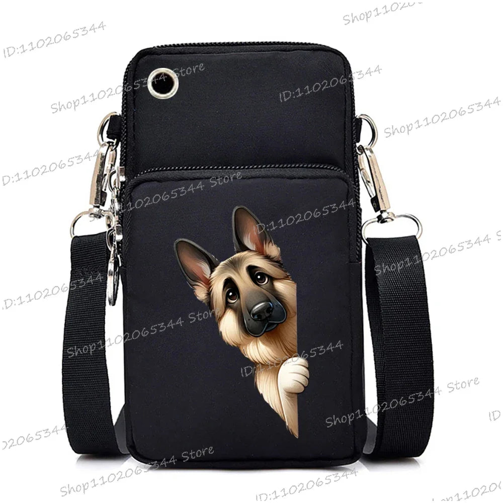 Funny Anime Dog Print Mobile Phone Bag | Unisex Crossbody & Handbag Luxegan