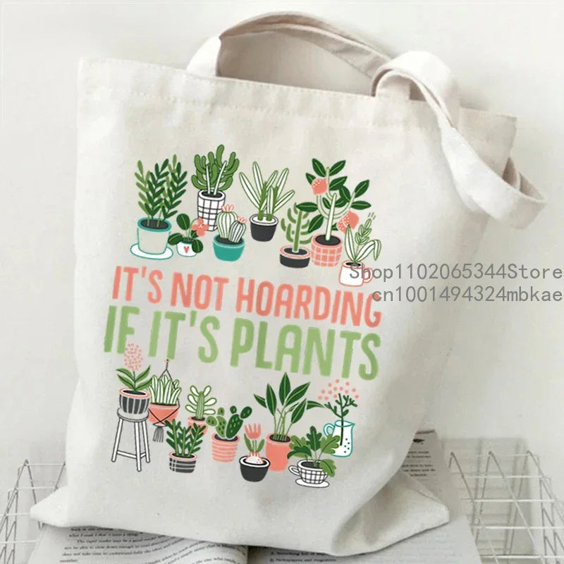 Soft Canvas Floral Cartoon Tote | Unisex Garden Print Shoulder Bag Luxegan