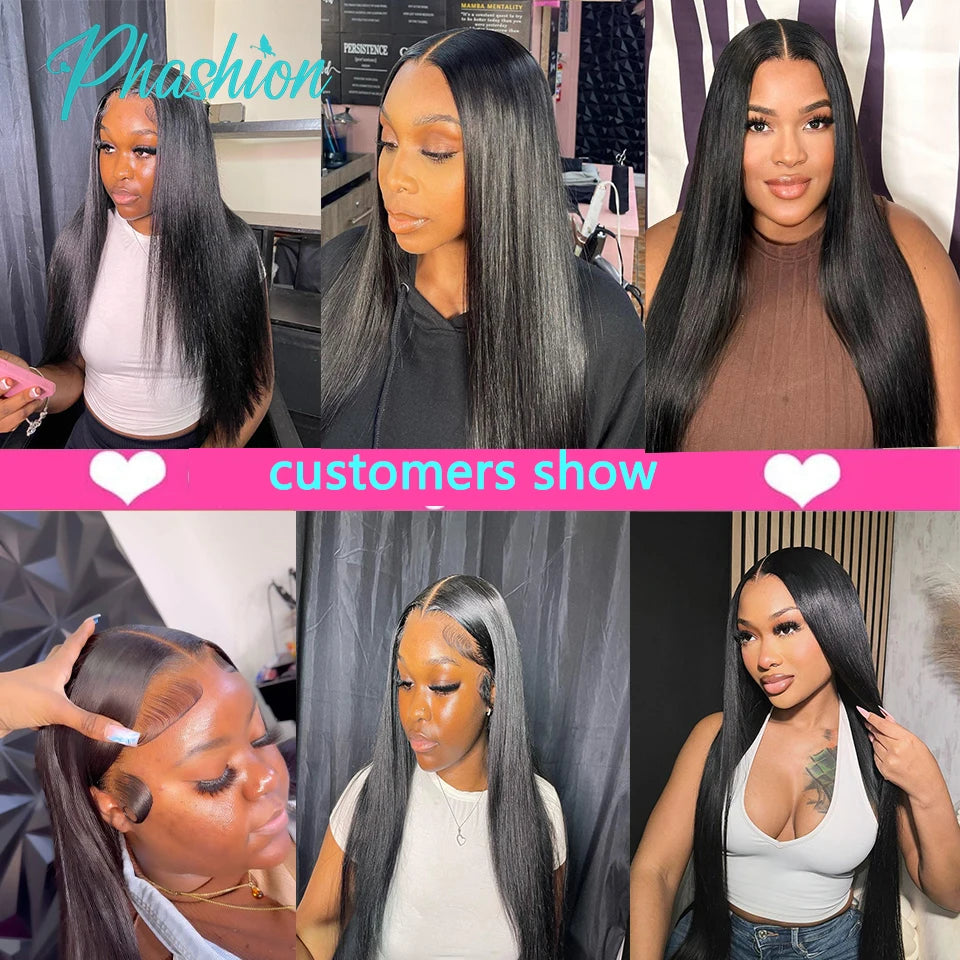 Phashion Kim K 2x6 Swiss Transparent Lace Closure Straight Body Wave Deep Parting Brazilian Remy Human Hair For Black Women