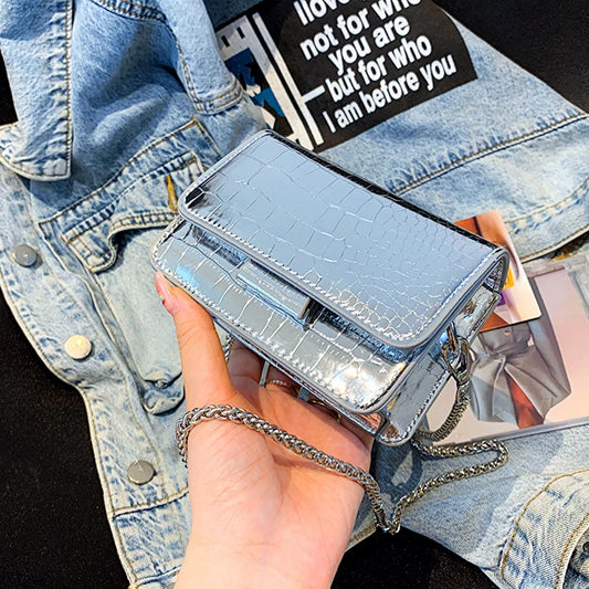 Vintage Chain Crossbody Bag | Chic PU Leather Mini Satchel Luxegan