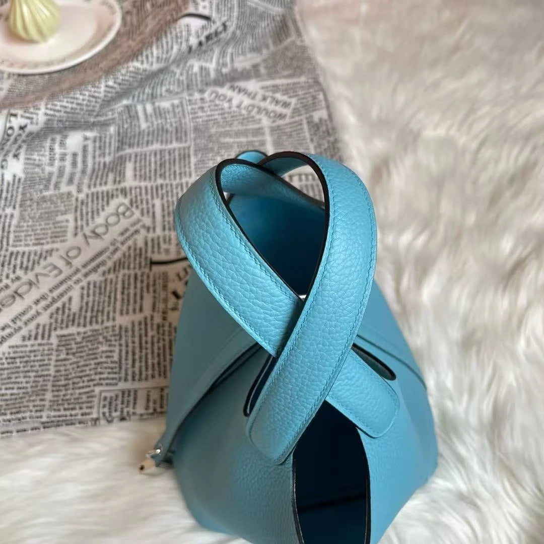 Genuine Leather Solid Casual Tote | Soft Hand-stitched Bucket Commuter Handbag Luxegan